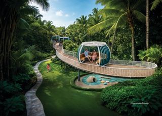 Floating Walkway with Seating Alcove