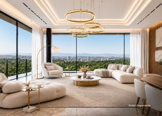3 BHK living room The Reserve Kolte-Patil