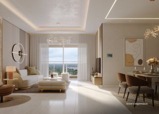 Elegant living room interior at The Reserve by Kolte Patil in Vadgaon on Sinhgad Road, Pune.