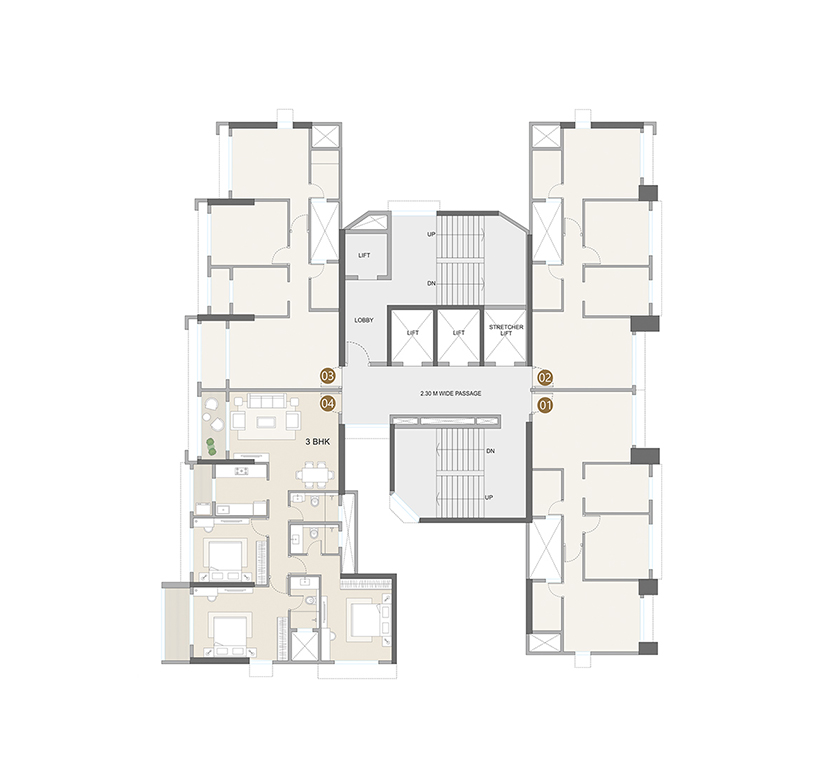 WING A – 1ST TO 23RD TYPICAL FLOOR PLAN