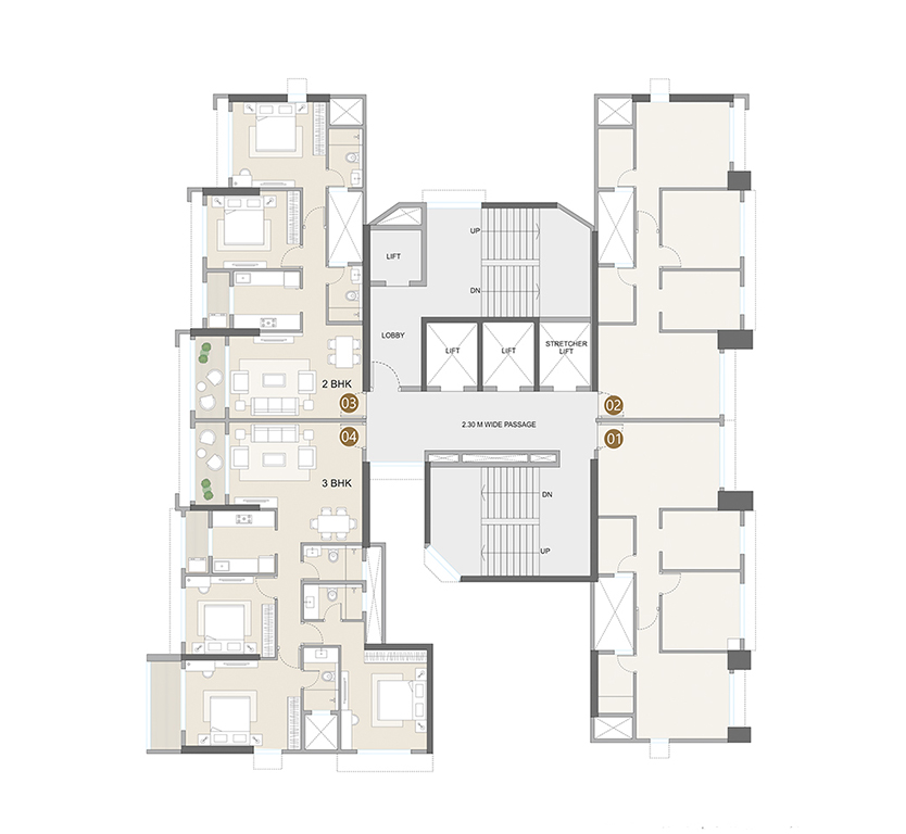 WING A – 25TH TO 28TH FLOOR PLAN
