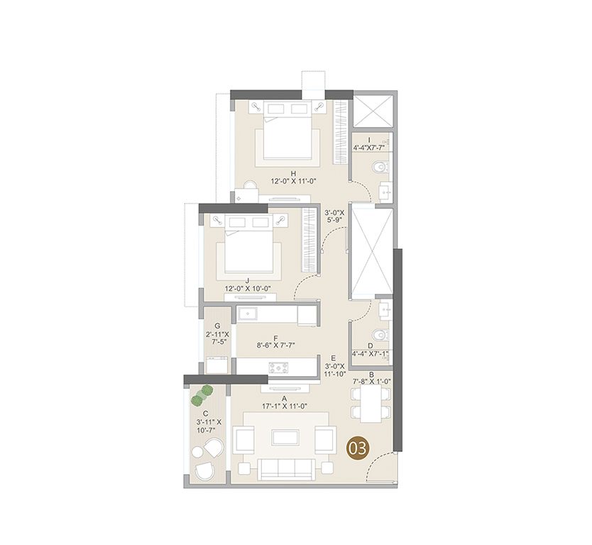 UNIT PLAN – WING A – 2 BHK (SERIES 03)_724_74