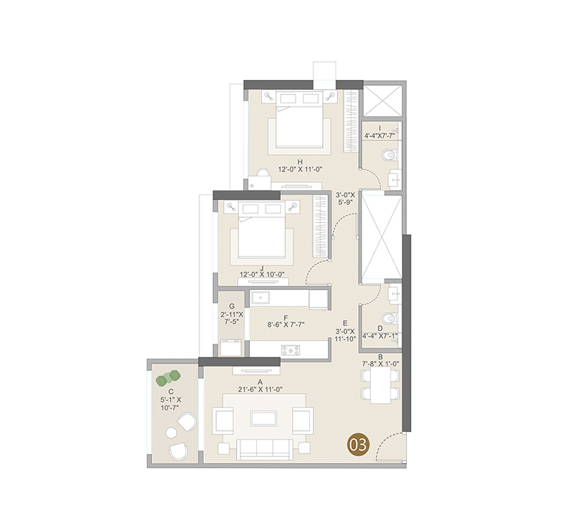 UNIT PLAN – WING A – 2 BHK (SERIES 03)_785_34