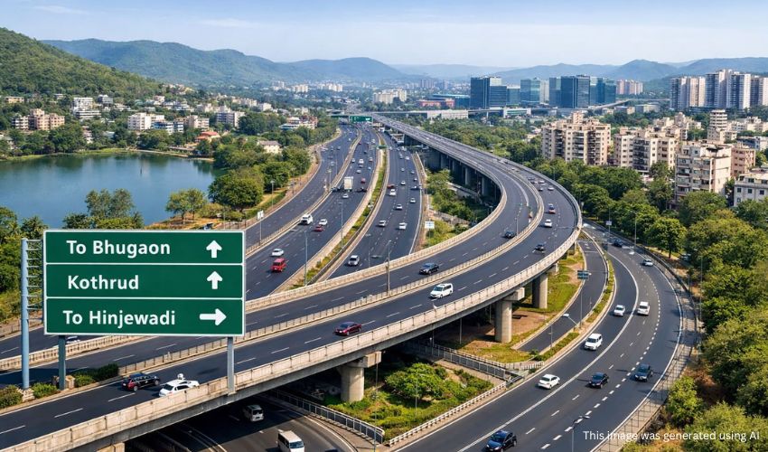 Seamless road connectivity via Paud Road connecting Bhugaon to Hinjewadi and Kothrud.