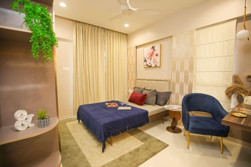 Spacious 2 BHK interior design in Wadgaon Sheri for property investment.