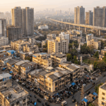 Aerial view of Bangur Nagar Goregaon West showing neighbourhood transformation with metro line